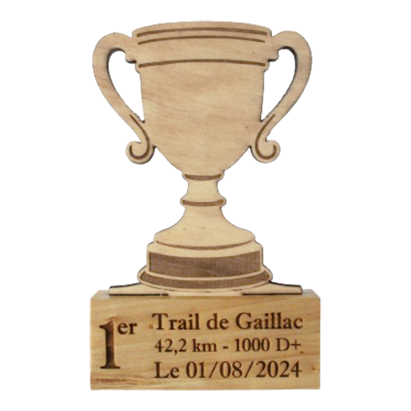 Trophée en bois en forme de coupe - 1er