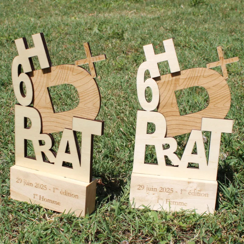 Trophées en bois pour les 6h de Prat