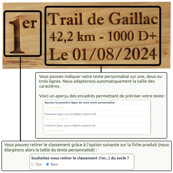 Personnalisation du trophée bois