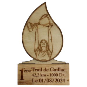 Trophée en bois en forme de goutte - 1er - femme