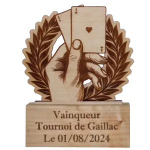 Trophée bois poker