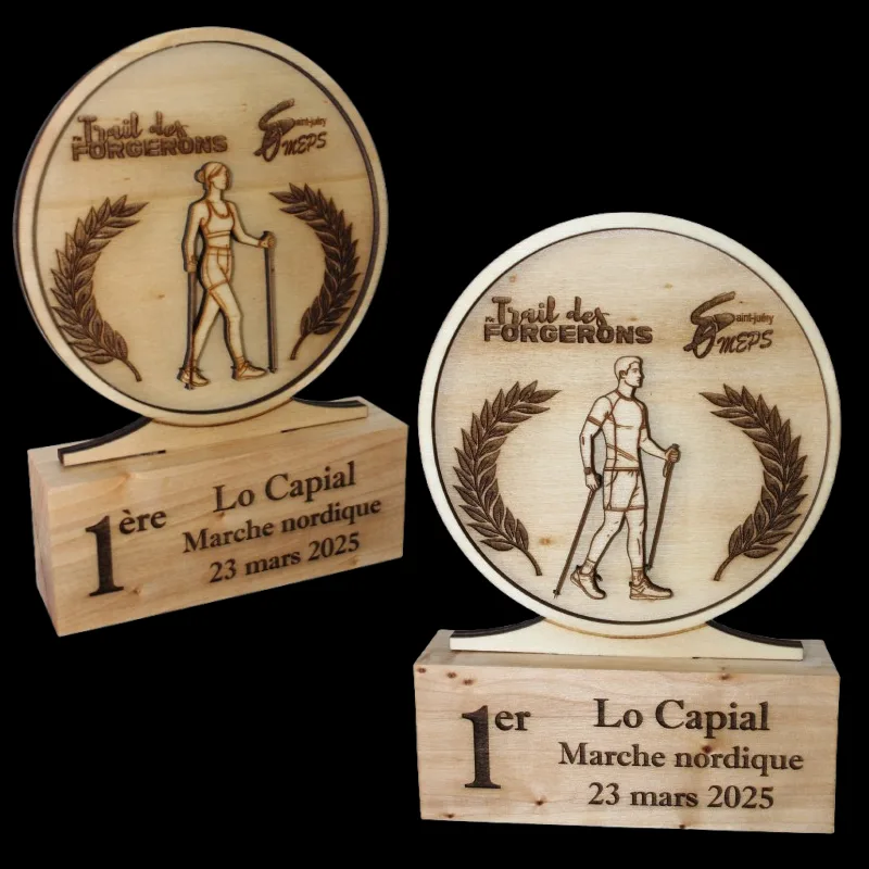Trophée sur mesure de marque nordique du trail des Forgerons 2025