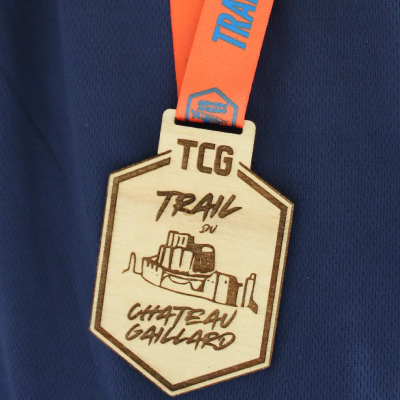 Médaille bois pour le trail du château Gaillard