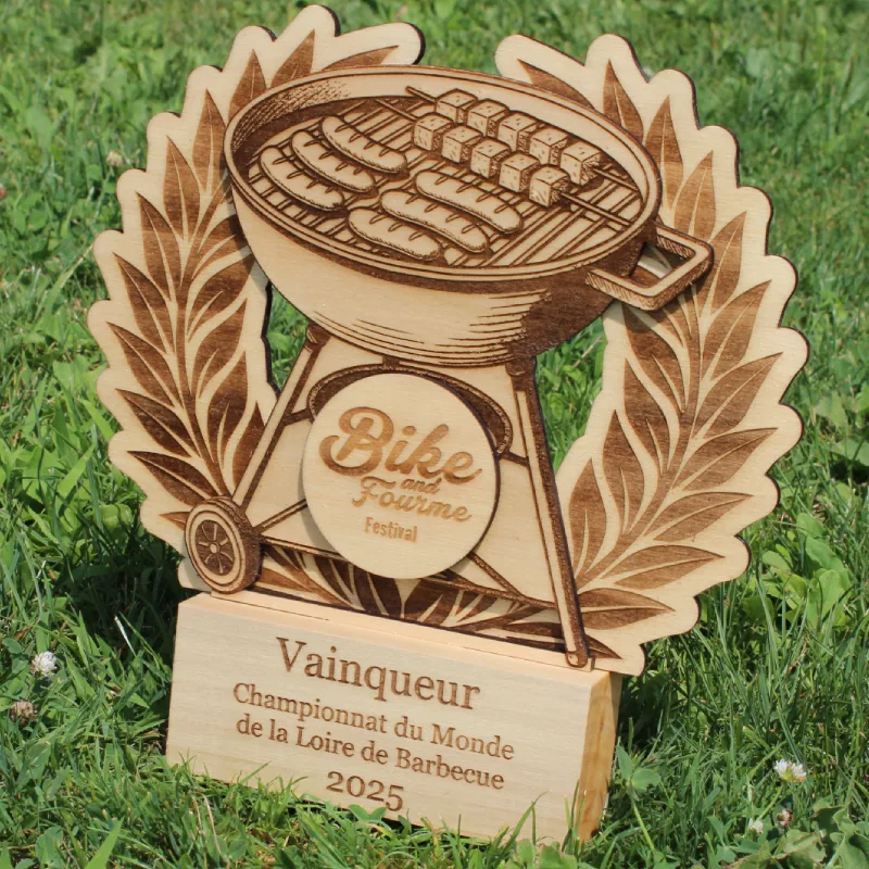 Trophée en bois concours barbecue