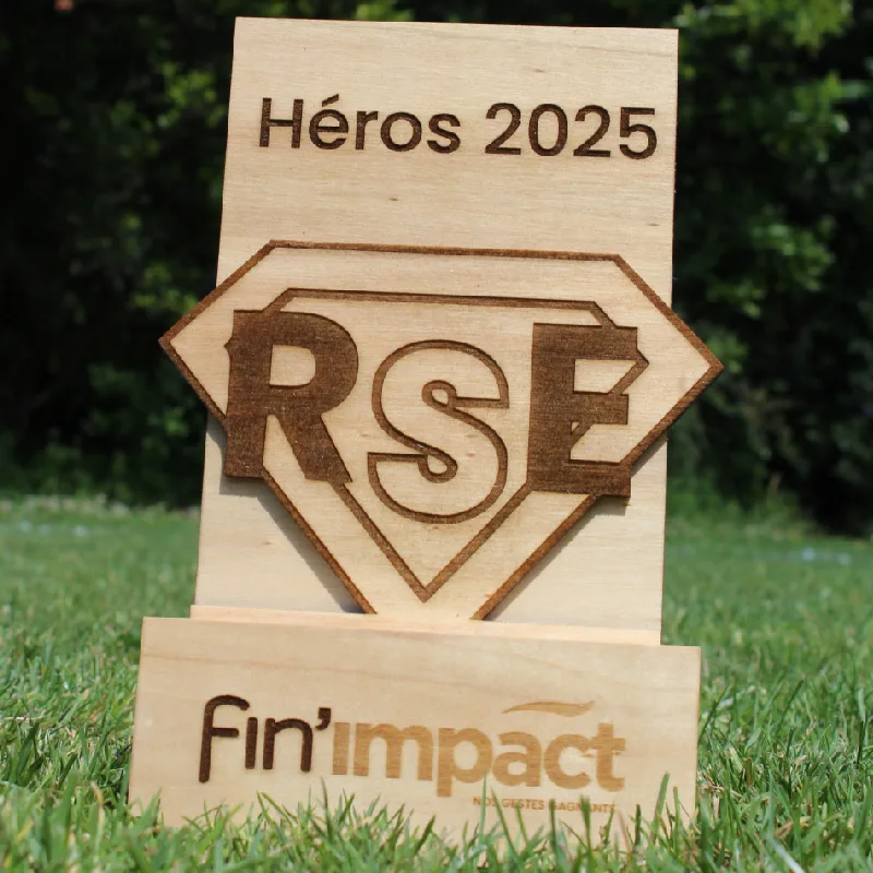 Trophée en bois RSE Fin'Impact
