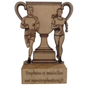 Mini-trophée bois de course à pied - mixte