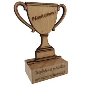 Mini-trophée bois pour toutes disciplines - coupe - travers