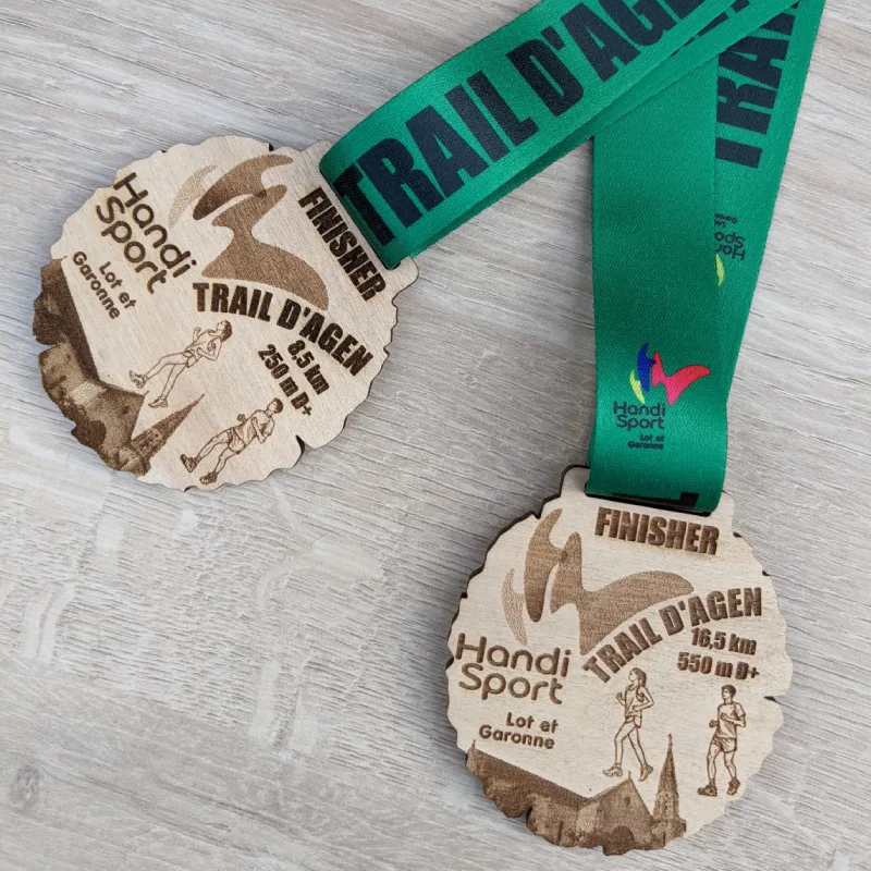Médailles avec ruban personnalisé pour le Trail d'Agen