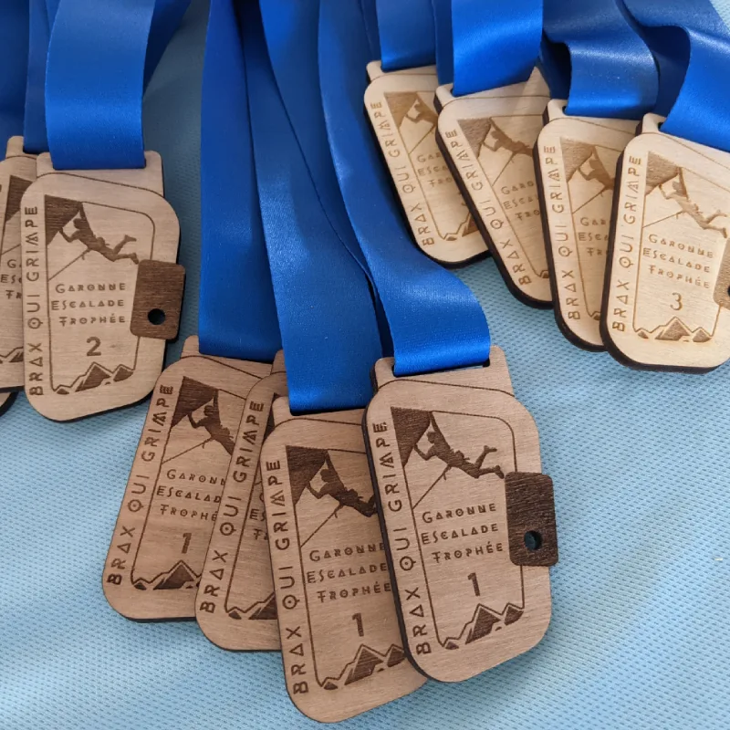 Médaille bois d'escalade