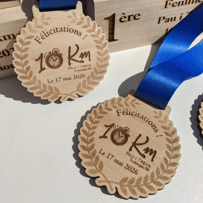 Médaille bois 10 km Toulouges