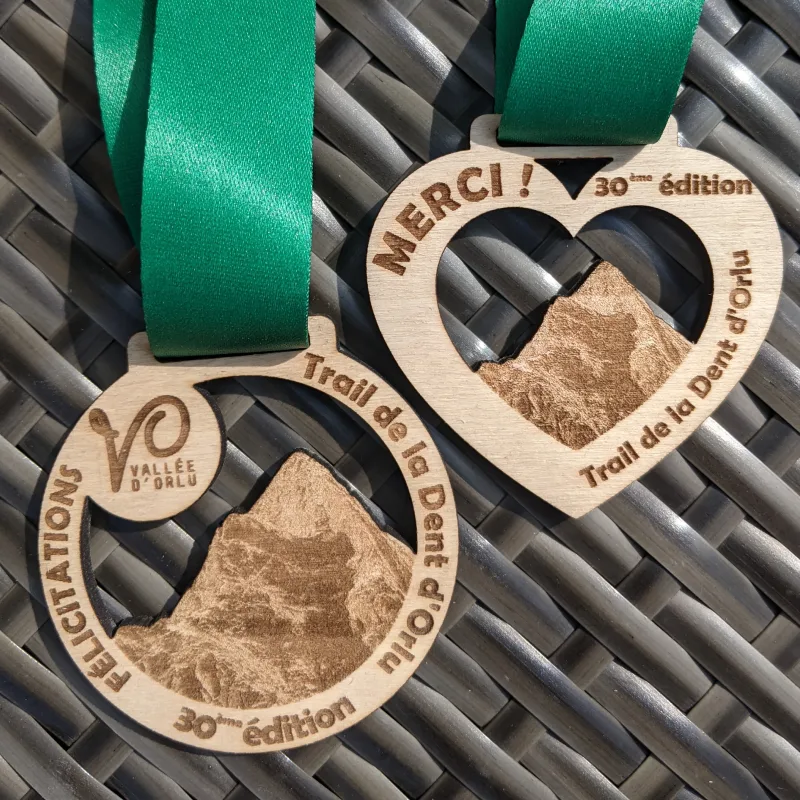 Médaille bois du trail d'Orlu