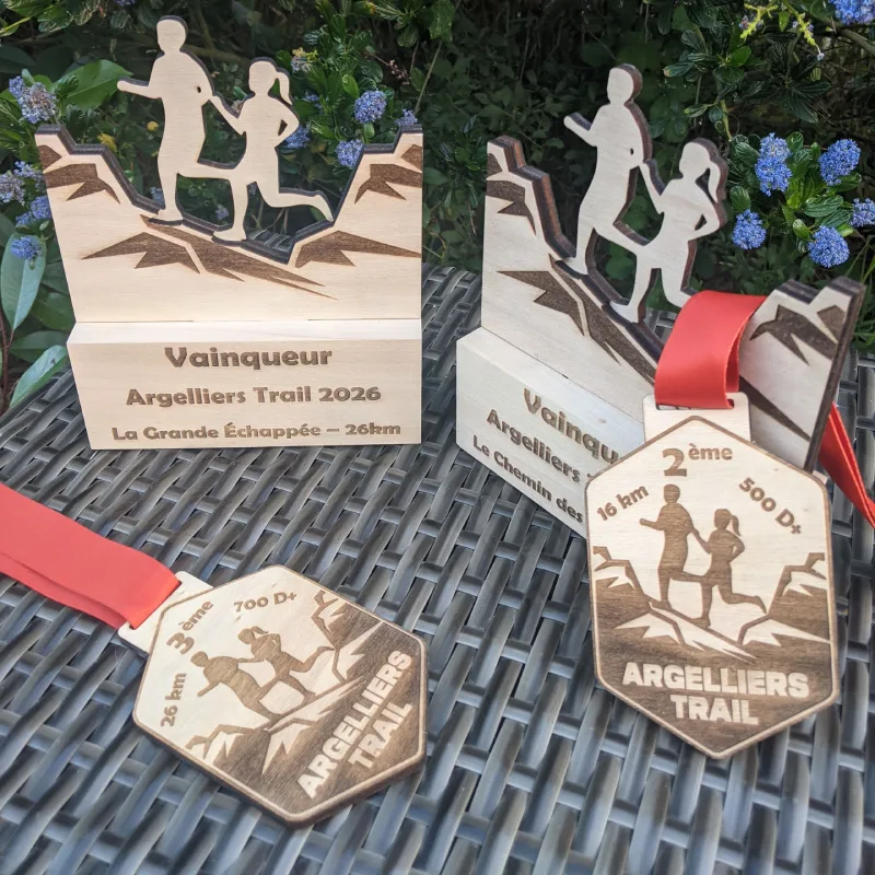 Trophées et médailles de trail