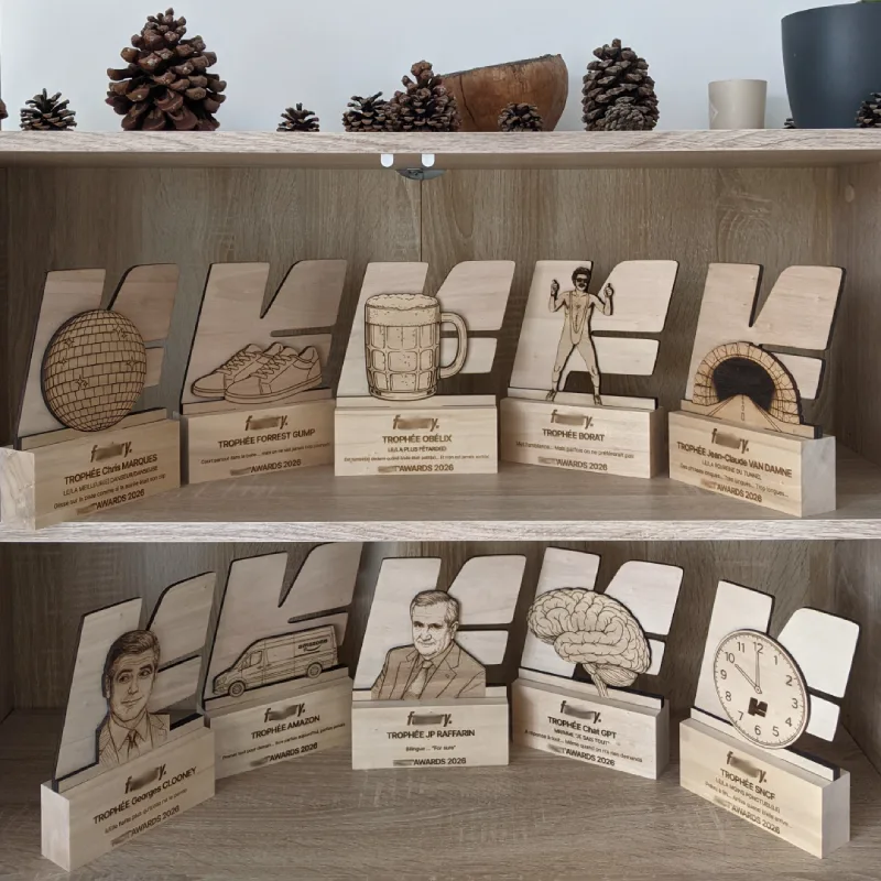 Trophées bois d'entreprise